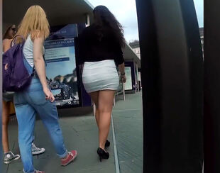 Adorable street upskirt vid from euro city