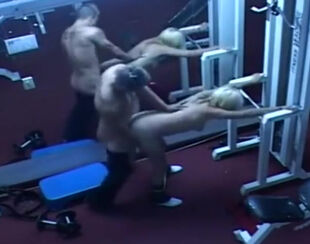 Security webcam in italian gym ravage caught rapid clockwork